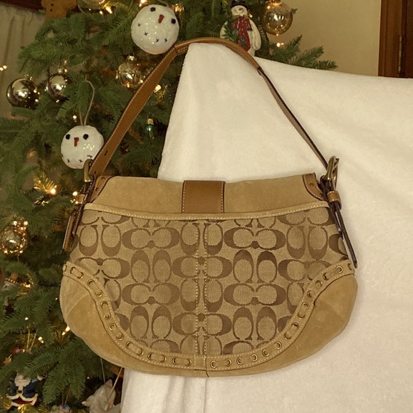 Coach suede and leather hobo purse - Picture 2 of 7